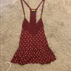 Red flowy summer tank